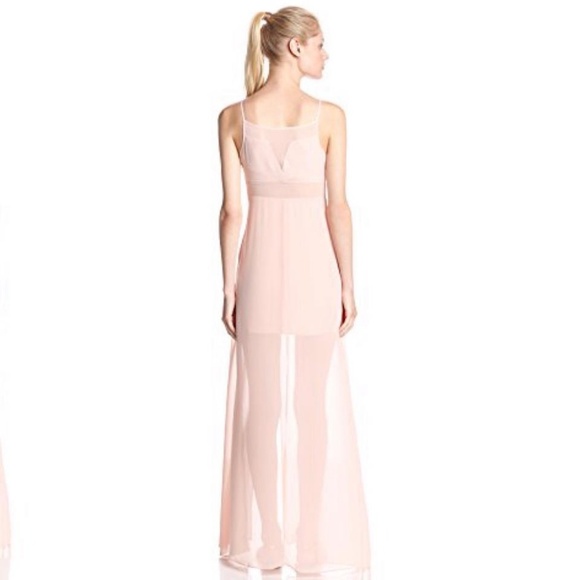 BCBGeneration Pink Maxi Dress Sheer Cut Out Small - Picture 3 of 8